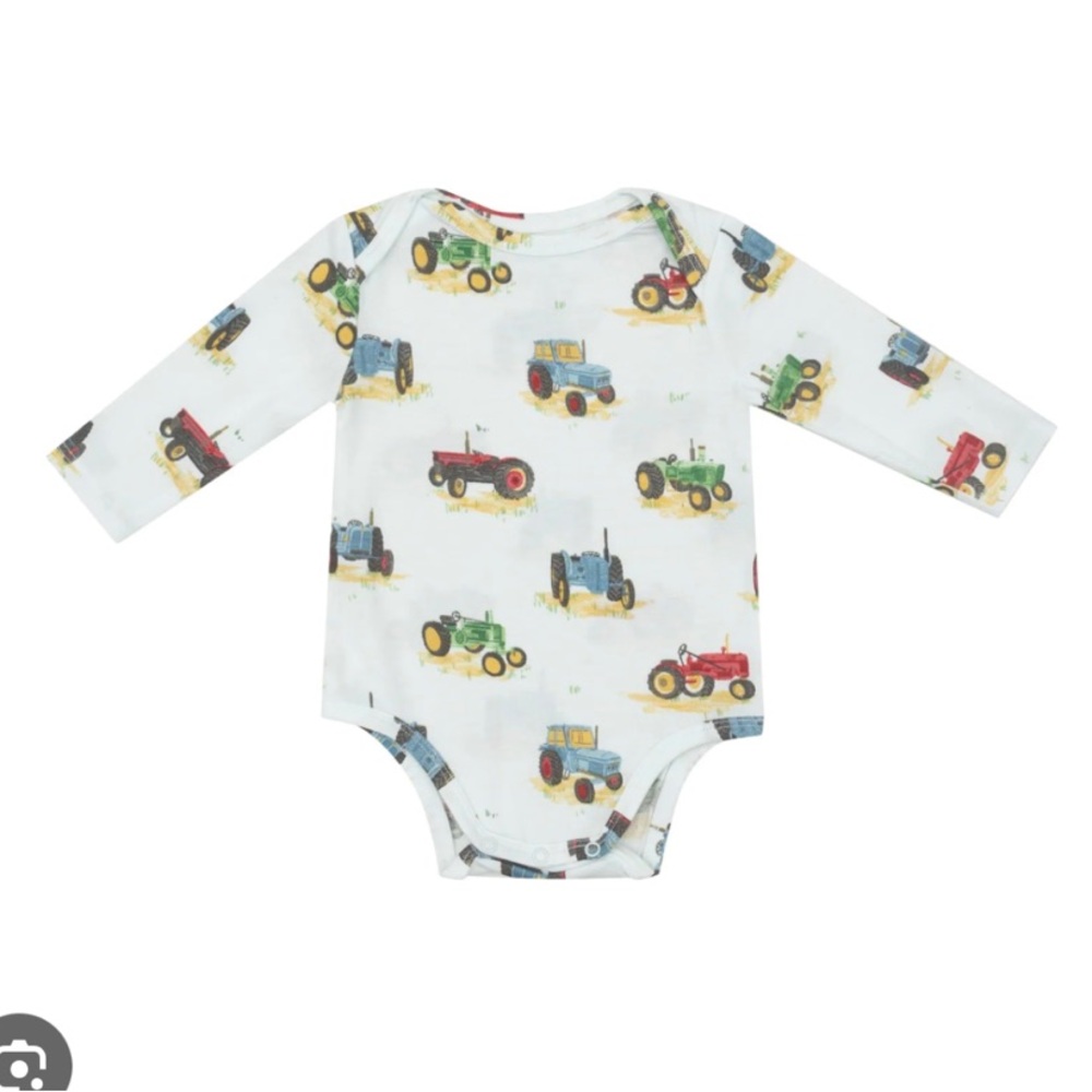 Angel Dear vintage tractors long sleeve bodysuit